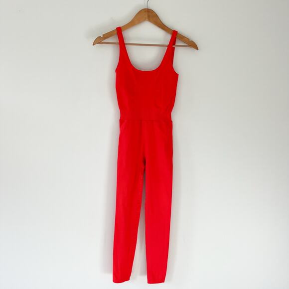 Free People Movement Good Karma Onesie Red Orange Bodysuit, Size XS/Small - Picture 4 of 13